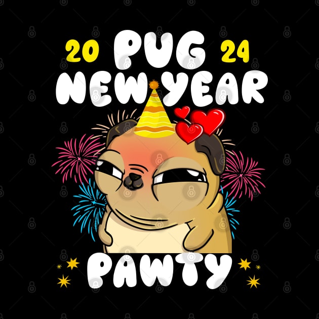 2024 New Years Celebration - Pug Dog Lover Pet Owner New Years Eve NYE by Outrageous Flavors