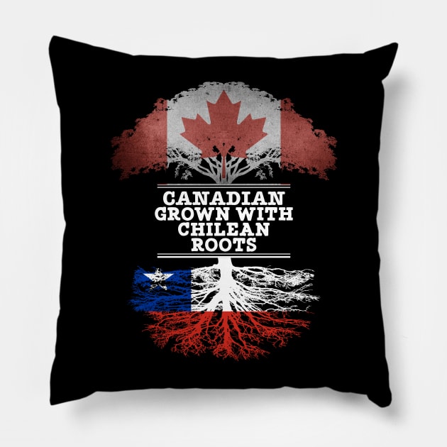 Canadian Grown With Chilean Roots - Gift for Chilean With Roots From Chile Pillow by Country Flags