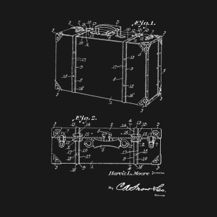 Suitcase Vintage Patent Hand Drawing T-Shirt