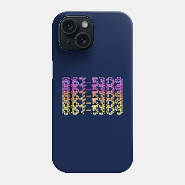 867-5309 - 1980s Famous Phone Number - Song Lyrics Phone Case by Design By Leo