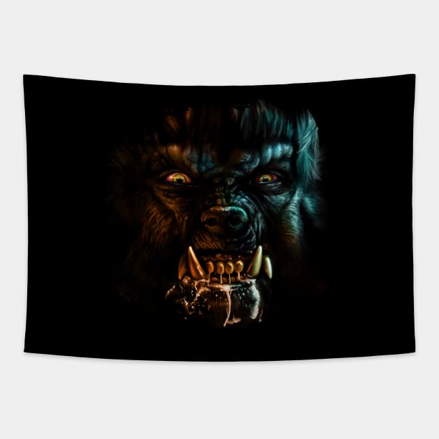 Werewolf Snarl Tapestry by Viergacht