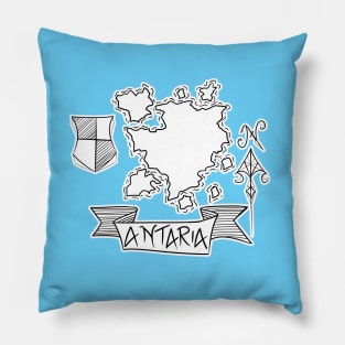 Antaria - Fantasy Map with Wind Rose and Crest Pillow