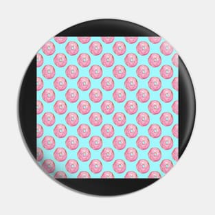 Pink donuts on blue Pin