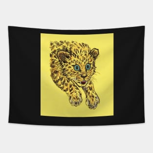 Leopard Cub drawing Tapestry