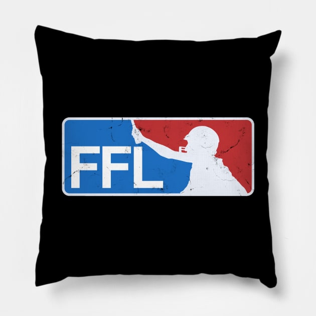 Fantasy Football Distressed Logo Tee Pillow by NerdGamePlus
