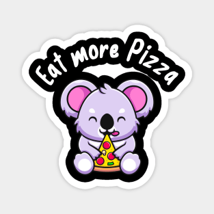 Cute Koala Eats Pizza Funny Magnet