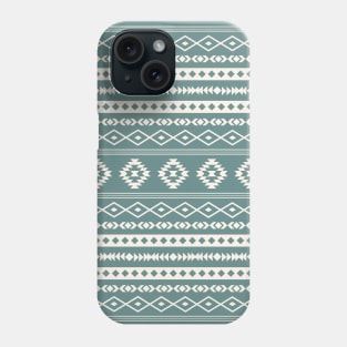 Aztec Cream on Teal Mixed Motifs Pattern Phone Case