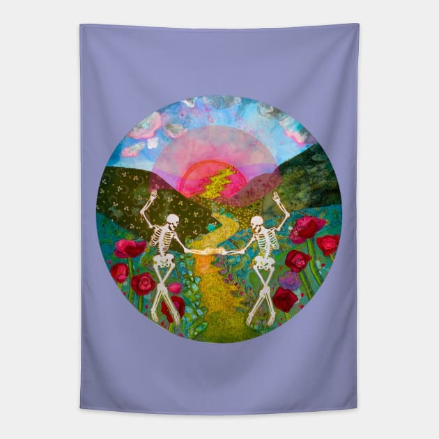 Dead Love with smaller circle Tapestry by karenpaytonart