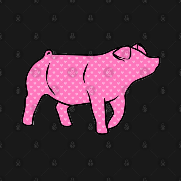 Pink Hearts Pig Silhouette 1 - NOT FOR RESALE WITHOUT PERMISSION by l-oh