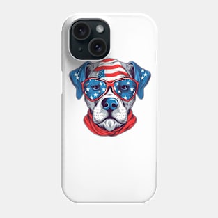 Patriotic Dog, 4th of July Design Phone Case
