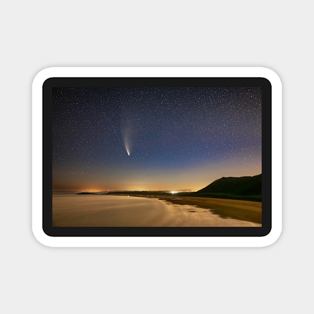 Comet NEOWISE, Rhossili Bay, Gower Magnet by dasantillo