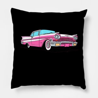 Vintage Pink Cadillac Pillow