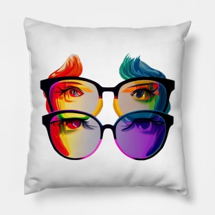 Rainbow colours glasses Pillow