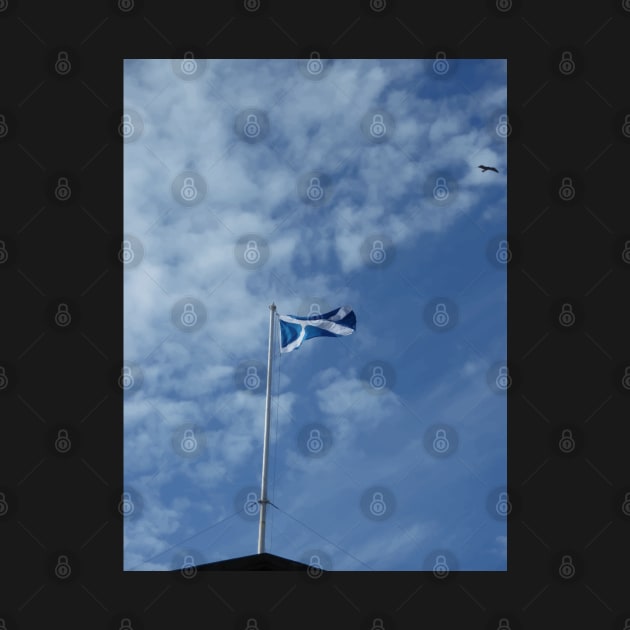 Scottish Photography Series (Vectorized) - Saltire Flag Flying by MacPean