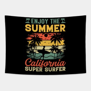 Enjoy The Summer California Super Surfer Tapestry