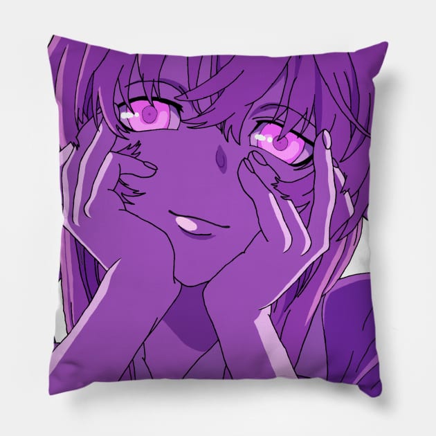 Yuno Gasai, Yandere Ver. Pillow by VioletLilithArt