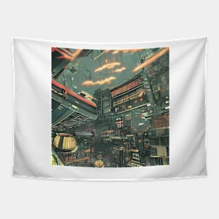 Tokyo Neon - Night Scenario - Vintage look Tapestry