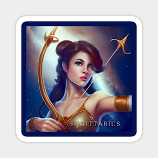 Zodiac Sign SAGITTARIUS - Fantasy Illustration of astrology Sagittarius Magnet