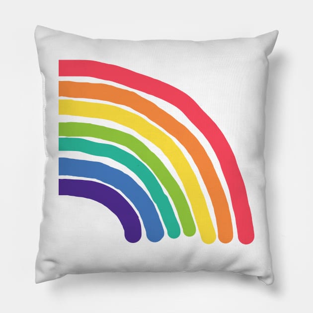 Colorful Rainbow Right Half Graphic Pillow by ellenhenryart