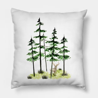 Watercolor forest Pillow