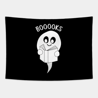 Boooks Cute Ghost Reading a Book Tapestry