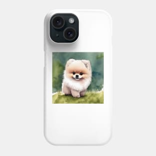 Cute Pomeranian Puppy Art 1 Phone Case