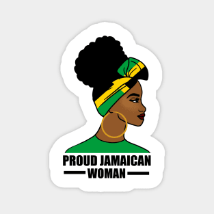 Proud Afro Jamaican Woman, Jamaica Flag Magnet