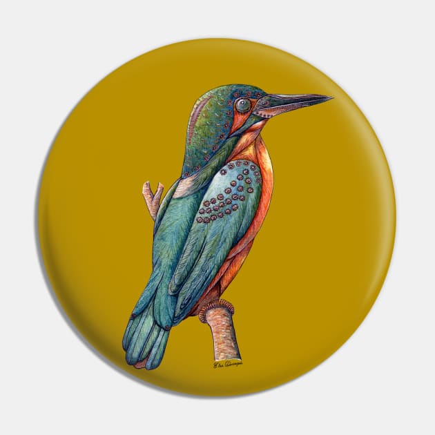 Semi-mechanical Kingfisher Pin by Bioinspirada