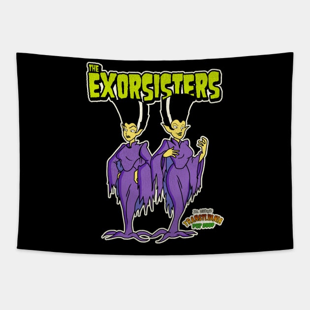 The Exorsisters - Dr Zitbag's Transylvania Pet Shop Tapestry by darklordpug