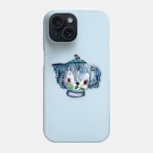 Midcentury blue puppy teapot Phone Case