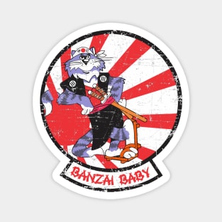 Grumman F-14 Tomcat - Banzai Baby - Grunge Style Magnet