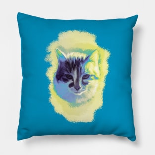 I Am a Ray of Sunshine blue Cat Pillow