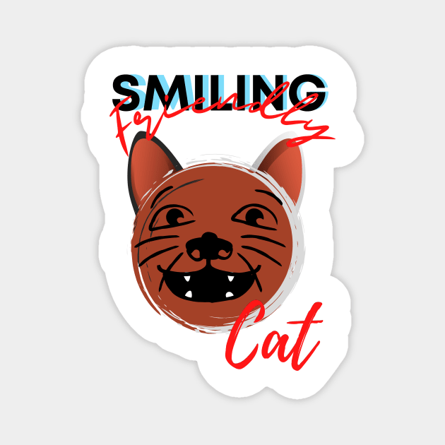 smiling friendly cat, smiling friends, smiling friends cat Magnet by BeatyinChaos