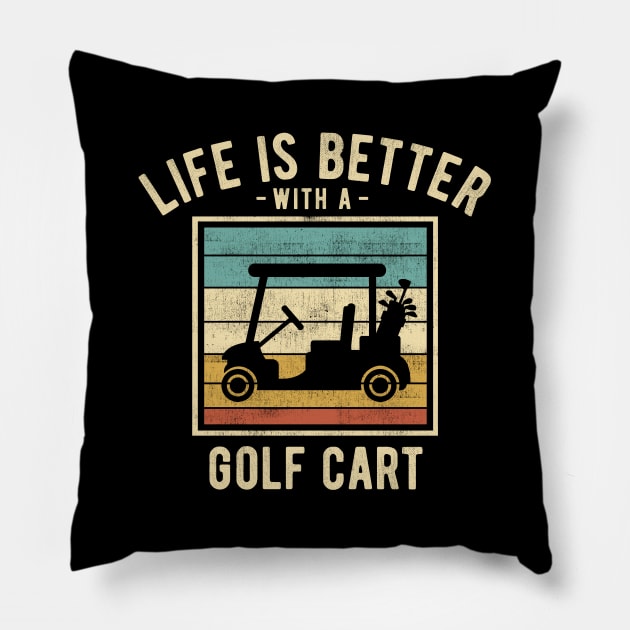 Golf Cart Sayings -  Retro Funny Golf Cart Lovers Gift Pillow by DnB