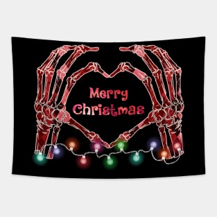 skeleton hand christmas Tapestry