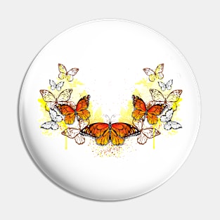 Symmetrical Pattern of Butterflies Monarchs Pin