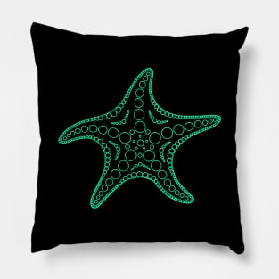 Starfish (cyan/black) Pillow