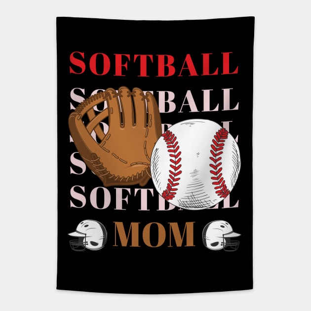 My Favorite Softball Player Calls Me Mom Gift for Softball Mother mommy mama Tapestry by BoogieCreates