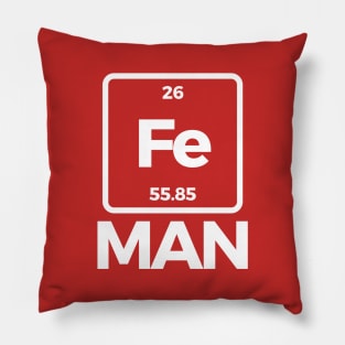 Funny Science Chemistry Element Fe Man T-shirt Pillow