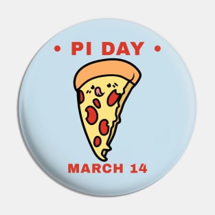 Kawaii Pi Day Pizza Slice March 14 Pin