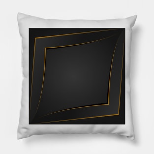 Golden polygonal abstract pattern on grey black background filling the frame. Pillow