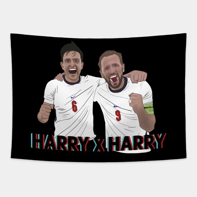 Harry Kane Harry Maguire England Football Tapestry by Hevding