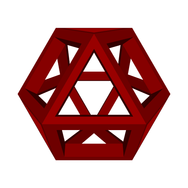 lawal maroon v2 skeletal cuboctahedron gmtrx by Seni Lawal