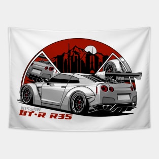 Nissan GTR R35, GT-R, JDM Car Tapestry