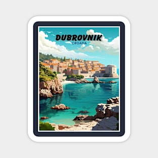 Dubrovnik Croatia Vintage Travel and Tourism Advertising Print Magnet