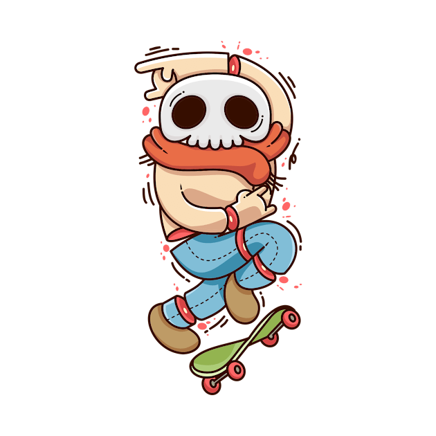 Skull Skate With Scarfs by karyatansu