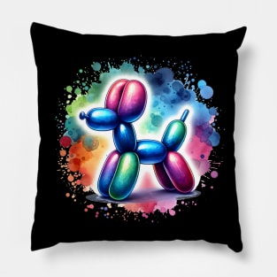 Balloon dog - colorful splash Pillow