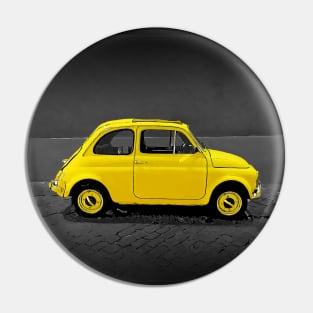 Classic Sunny Yellow Fiat 500 Pin