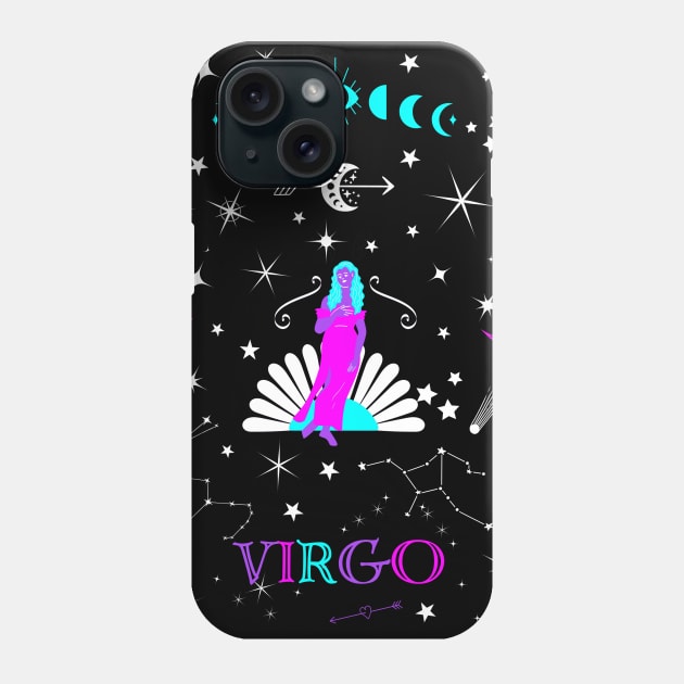 Virgo Zodiac Design Phone Case by Pink Syrup Workshop