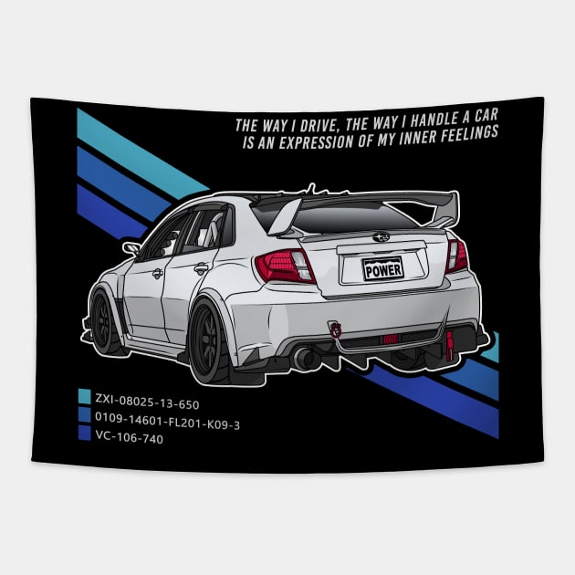 Subaru Street Car Tapestry by Guyvit